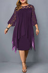 Zephyra | Women's Plus Size Midi Dress with Flowy Design and Draped Detail