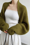 Solid Open-Front Shrug Sweater