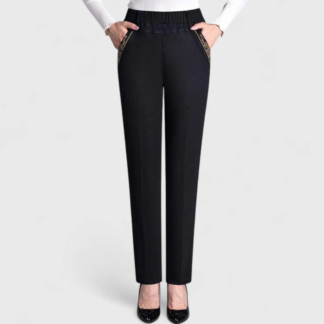 Leighton | Stretch Jeans with Side Pockets and Elastic Waistband