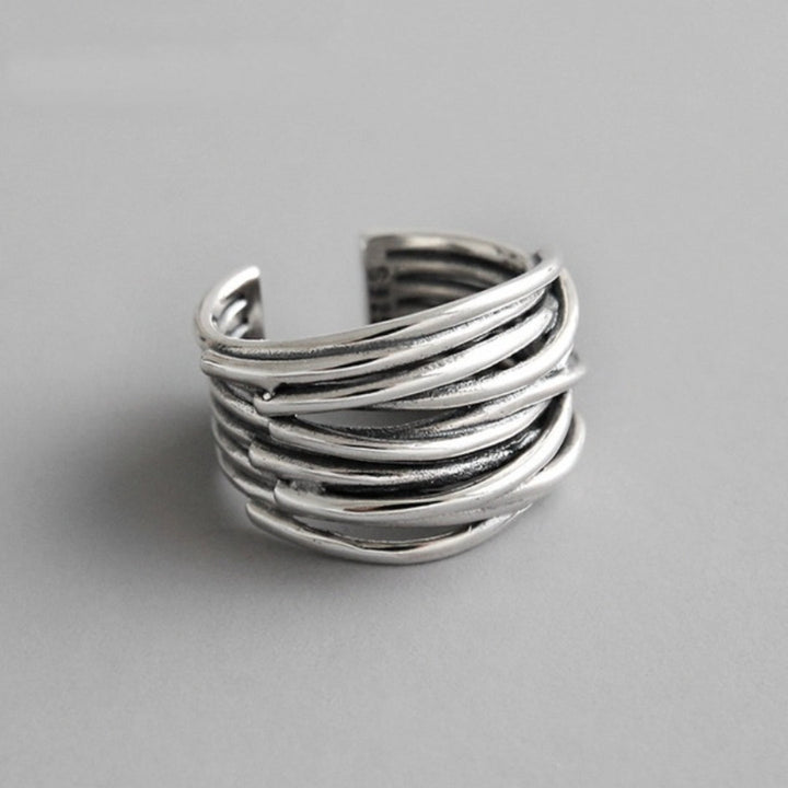 Sylvian | Adjustable Layered Ring in Sterling Silver