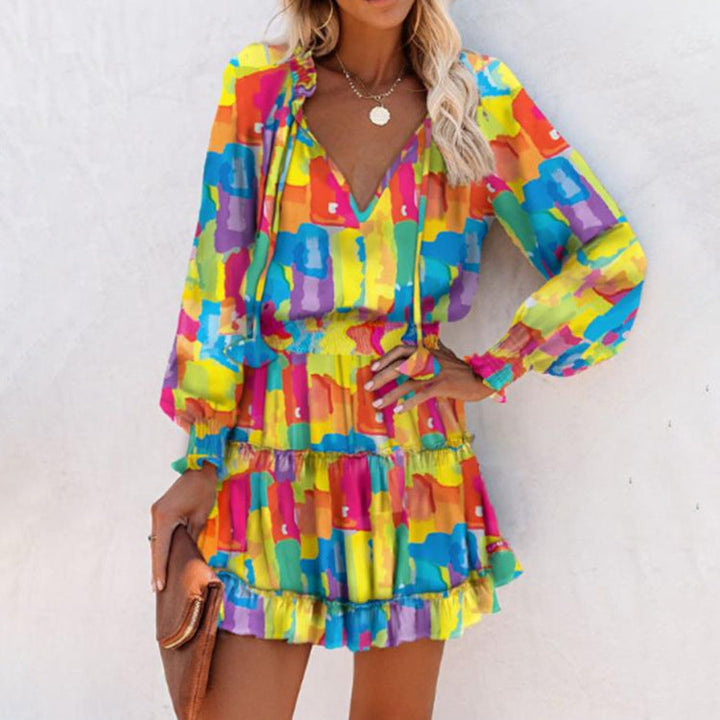 Tara | Floral Mini Dress with Long Sleeves for Women