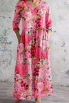Winona | Women's Floral V-Neck Maxi Dress with Flowing Skirt and Adjustable Straps