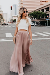 Thessamine | Women's High Waist Pleated Maxi Skirt