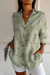 Women's Blouse with Whimsical Prints and Lightweight Fabric