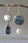 Azura | Classic Blue Gem and Pearl Earrings