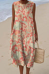 Gwen | Women's Midi Dress with Vintage Floral Print and Pockets