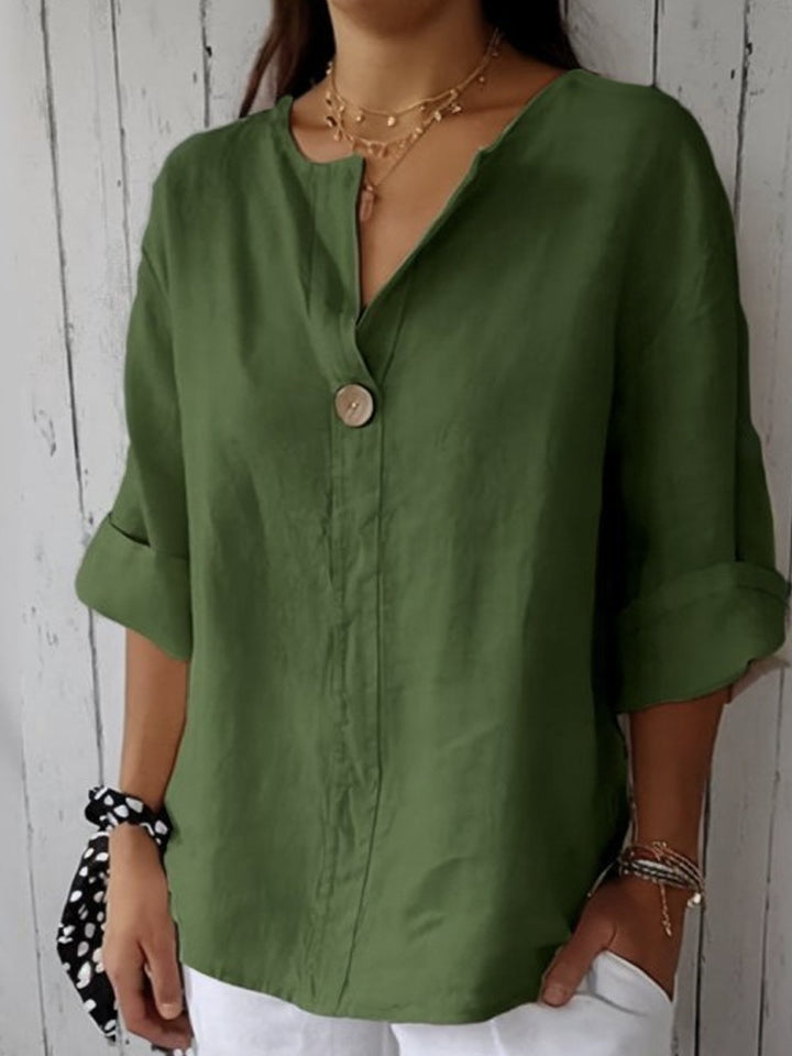 Sadie | Casual Linen V-Neck Blouse for Women