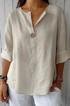 Sadie | Casual Linen V-Neck Blouse for Women
