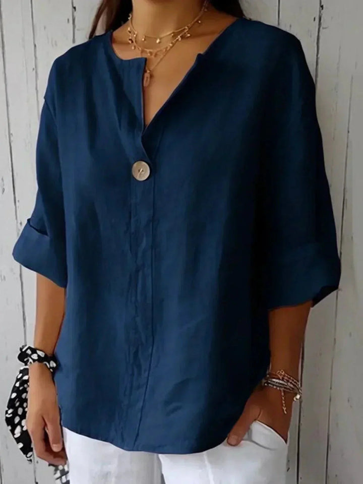 Sadie | Casual Linen V-Neck Blouse for Women