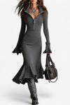 Ondine | Women's Knit Sweater Dress with Zip Collar