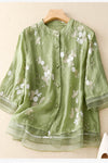 Kourtney | Chic Blouse with Floral Accents